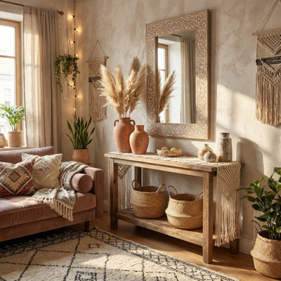 Carved Scrolled Wooden Mirror  
