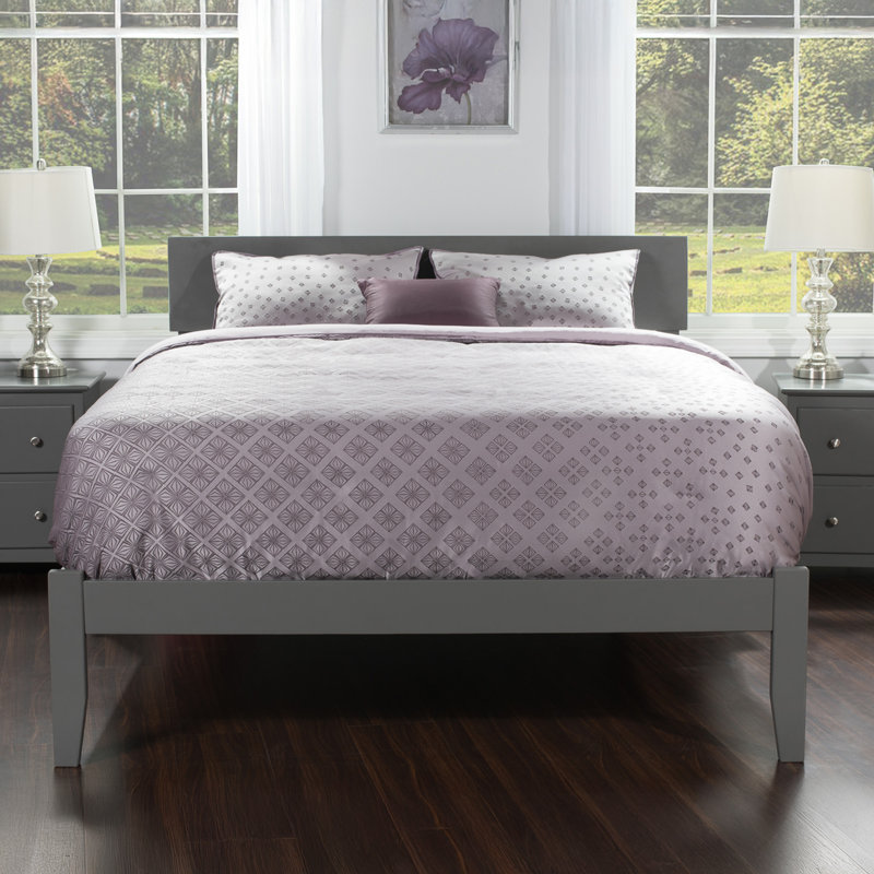 Anndee Solid Wood Platform Bed, Gray