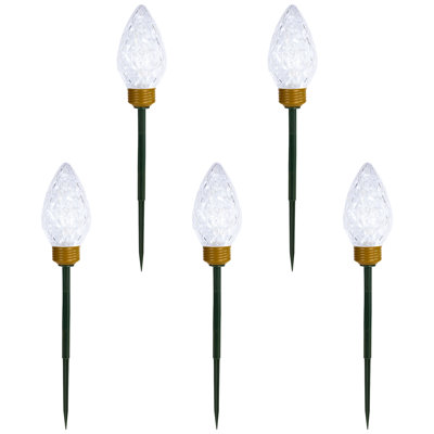 LED Lighted Multi-Color C9 Christmas Pathway Marker Lawn Stakes