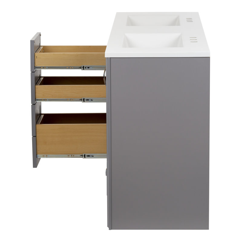 Ensemble de meuble-lavabo double 60,5 po Nimay, Gris