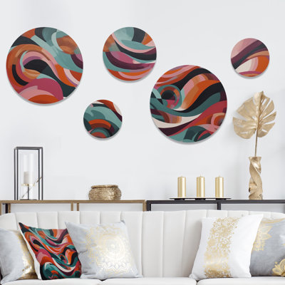 Ensemble de 5 décorations murales formes abstraites en équilibre I
