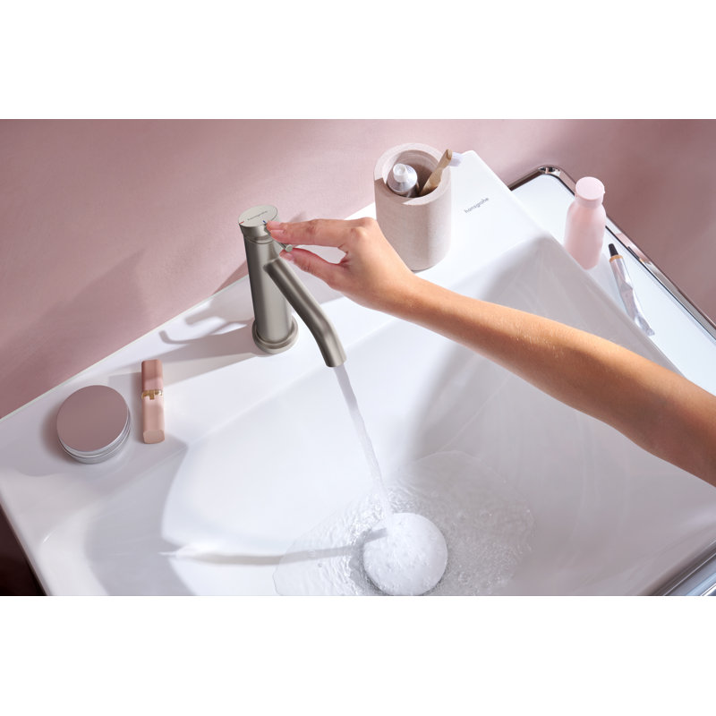 Robinet 110 à un trou avec drain escamotable hansgrohe Tecturis S, 1,2 gal / min, Nickel brossé