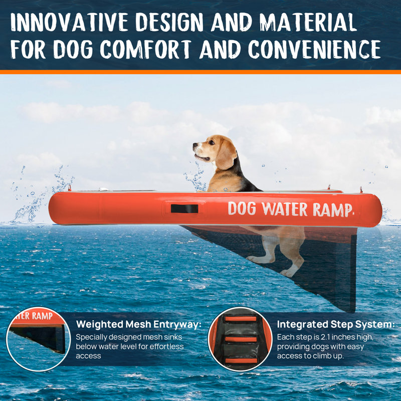 RYPetmia Dog Water Ramp, Inflatable Dog Float Floating Ramp Ladder