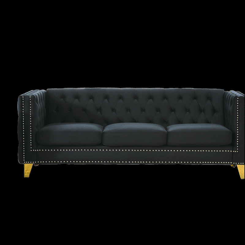3-seater + 2-seater Combination sofa.BLACK VELVET