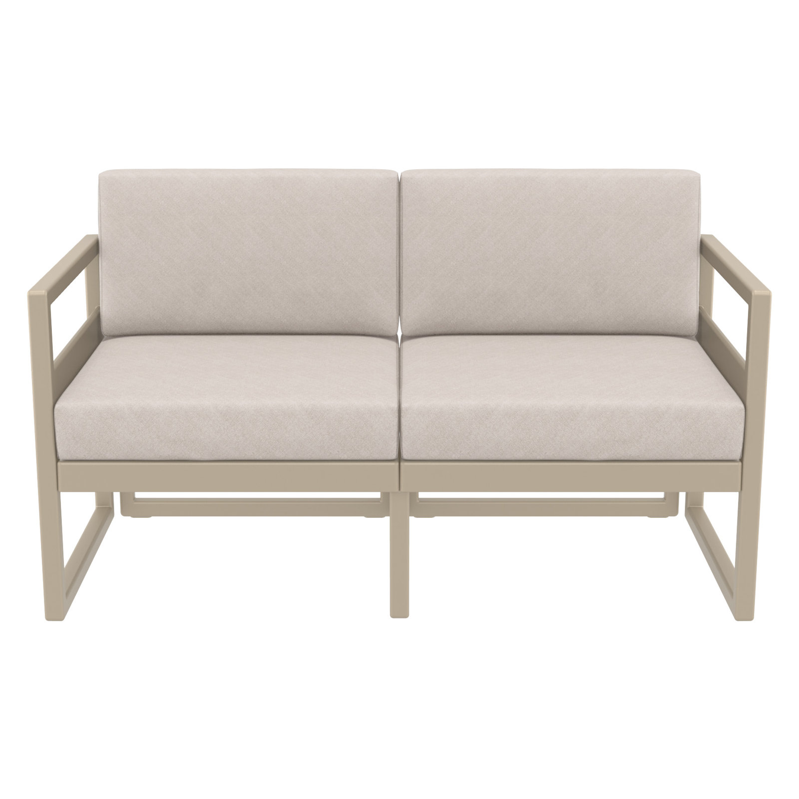 Lane 58'' Wide Straight Loveseat with Cushions, Taupe, Canvas Flax Sunbrella® Canvas