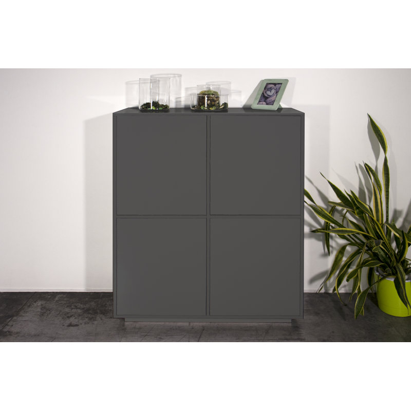 Jahzara 100cm Sideboard, Anthracite Grey Glossy