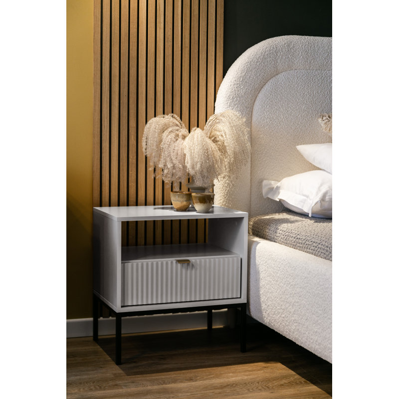 54cm W Metal Bedside Table