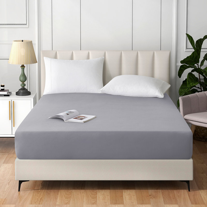 Angeliza Microfiber Standard Fitted Sheet, Single (3'), Silver