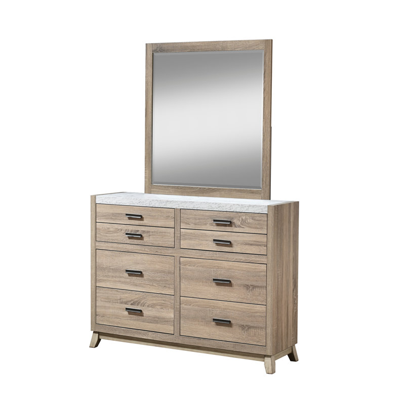 1pc commode contemporaine transitionnelle rustique brun naturel imitation pierre