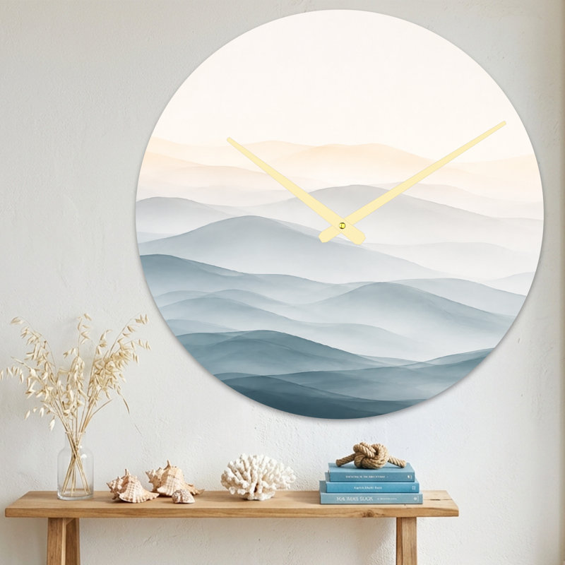 Horloge murale en verre abstrait, Large