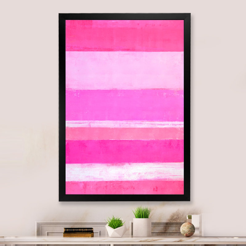 «Pink Abstract Art», reproduction d'art sur toile moderne et contemporaine, H 20 po x l 12 po x P 1 po, Cadre photo noir