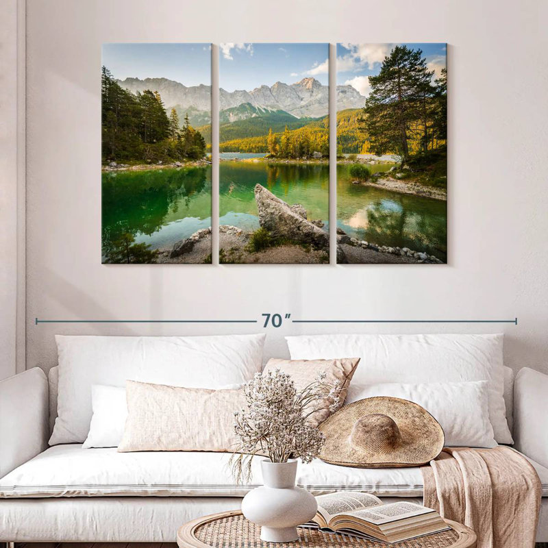 Alvord Eibsee Lake Morning, H 32 po x l 50 po