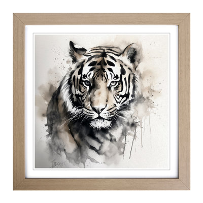 Tiger Ink Wash No.1 - Framed Print
