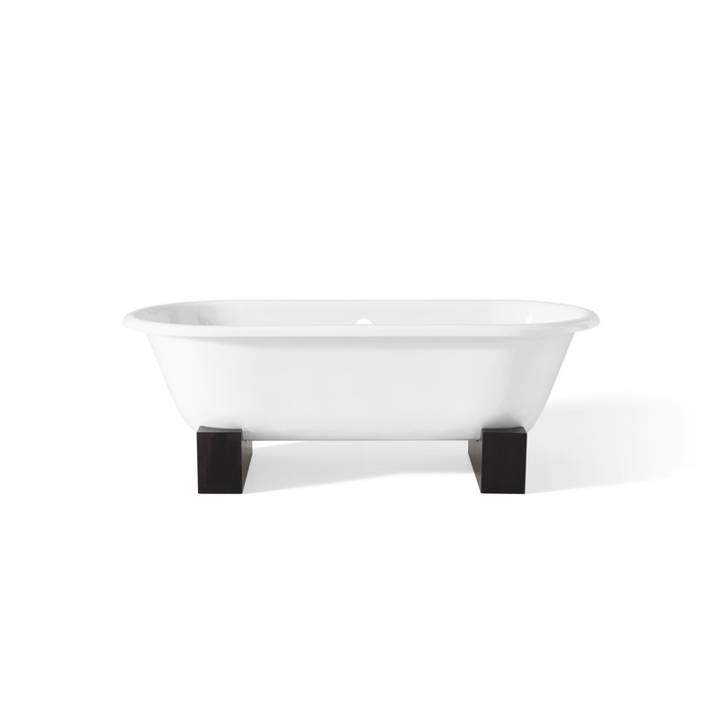 Regal 68'' L Soaking Bathtub, Dark Beech, White Interior with White Exterior