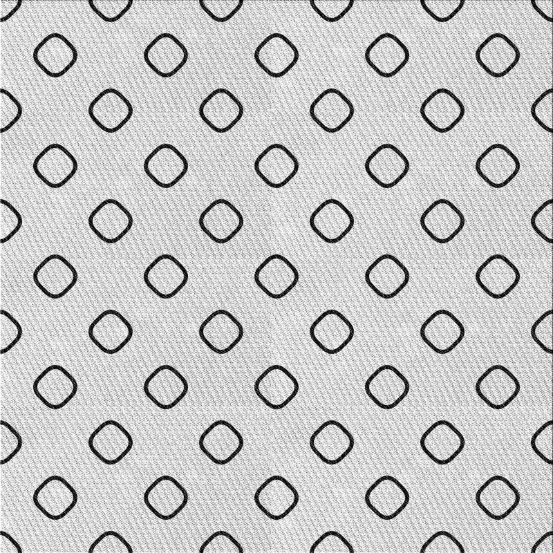 Tapis blanc/noir à motifs, Carré 7 pi