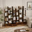 Bibliothèque industrielle industrielle avec 12 tablettes et 2 tiroirs, étagère ouverte rustique pour le bureau à domicile et le salon