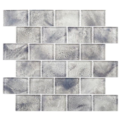 Nimbus bleu 2 po x 3 po Carrelage mosaïque en verre poli