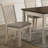 Set Of 2 Dining Chairs With Slat Back, Tan Fabric And Cream Finish