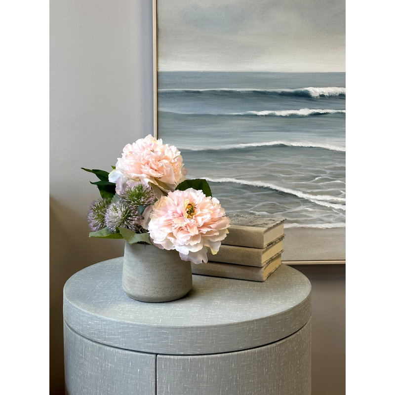Peonies and Thistle in Fiberstone Pot
