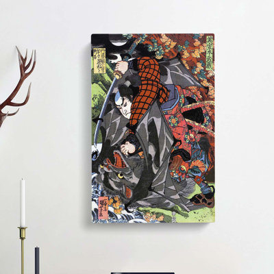 Two Warriors by Utagawa Kuniyoshi - Wrapped Canvas