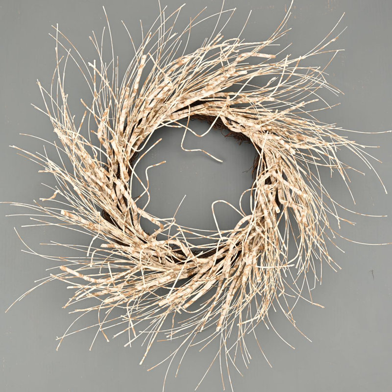 26" Handcrafted Birch and Grapevine Everyday Wreath