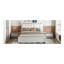 Grand lit plateforme en bois avec 2 grands tiroirs, lit gigogne simple TG, 1 ensemble de prises et ports USB, blanc
