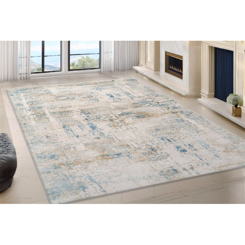 Tapis gris Shaniya, Rectangle 6 pi 7 po x 9 pi 6 po