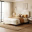Structure de lit plateforme tapissier grand format sans sommier beige-130085743-130085745
