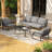 4 Piece Metal Mesh Patio Conversation Bistro Set With Coffee Table-1148927424