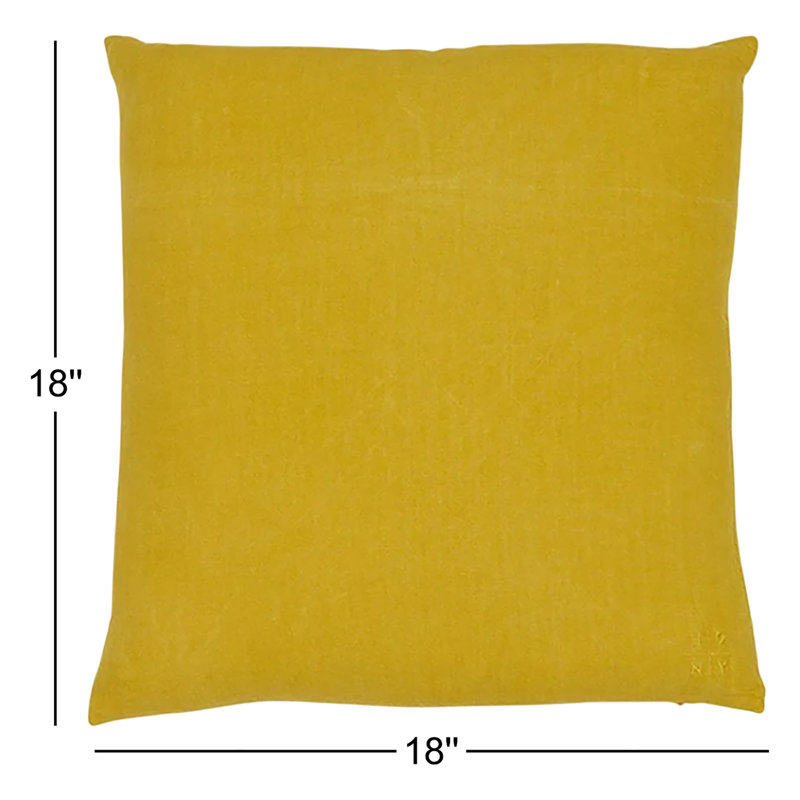 Simple Linen Pillow Cover & Insert, Mustard, Square 18"