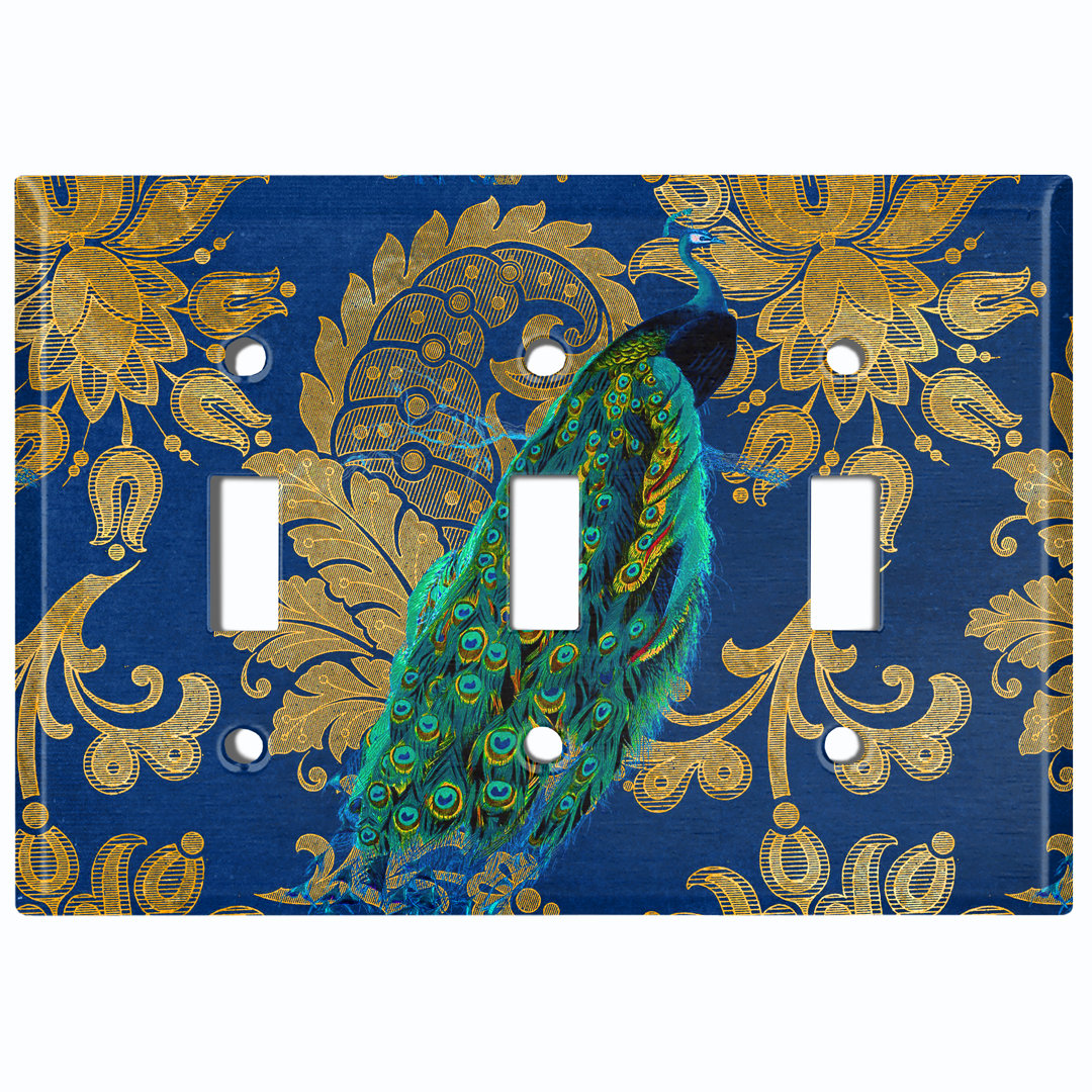 Patterned 3 - Gang Toggle Light Switch Standard Wall Plate WorldAcc