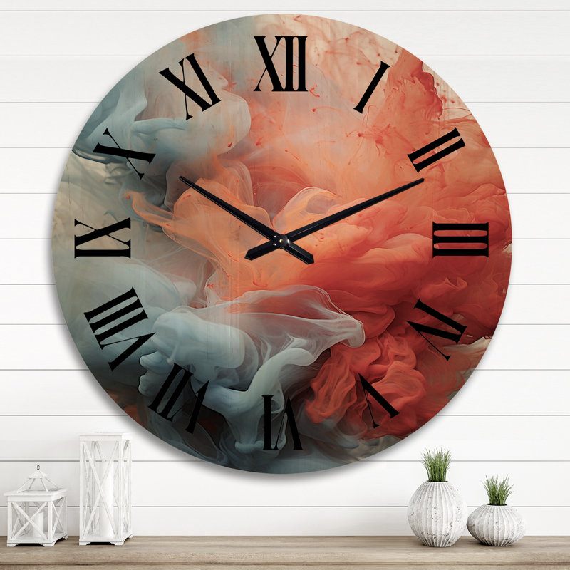 Horloge murale en bois massif Uswah, Très grand