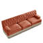 Canapé modulaire en velours rouge à 3 places modulaire avec assise ergonomique et configuration pour la maison