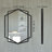 Wall Decorative Mirror, Modern Wall Mirror For Bathroom, Wall Vanity Mirror With Irregular And Rectangular Metal Black Frame-1853817473