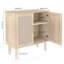Buffet japonais en rotin pour cuisine, chêne clair-129523450