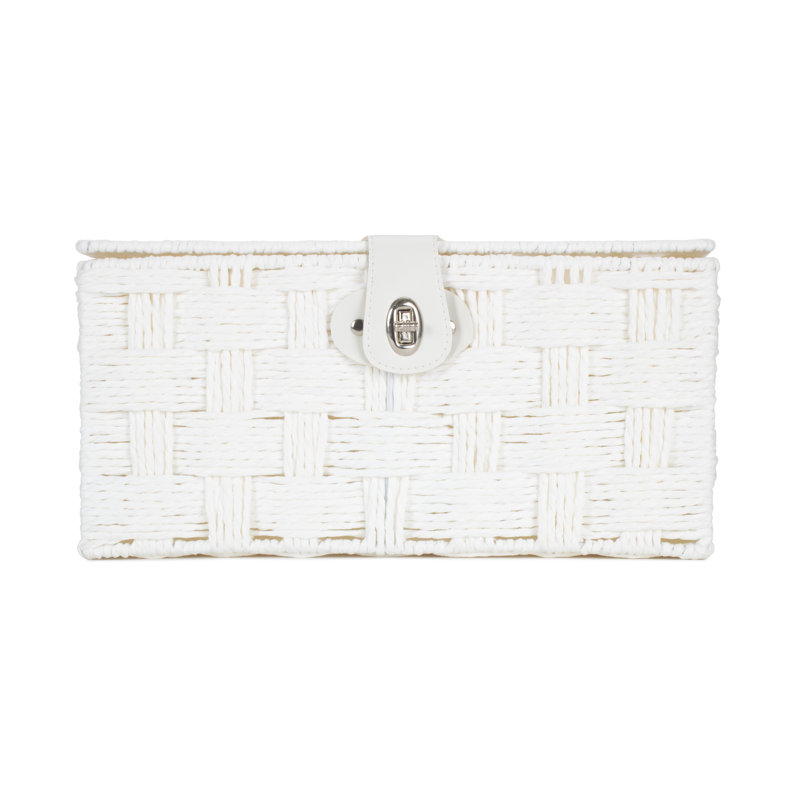 Wicker White Twisted Paper Rope Storage Basket, 17cm H x 35cm W x 26cm D