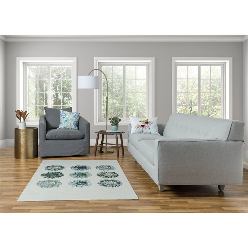 Chenille Floral Indoor Rug, Rectangle 5' x 7'