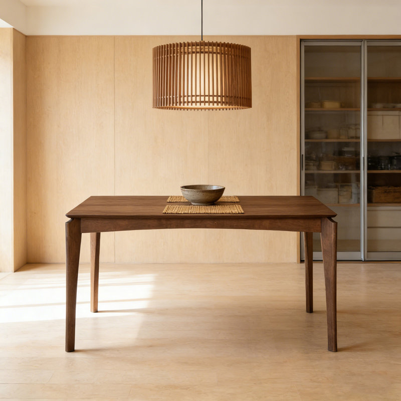 Table de salle à manger rectangulaire avec pieds en bois robuste
