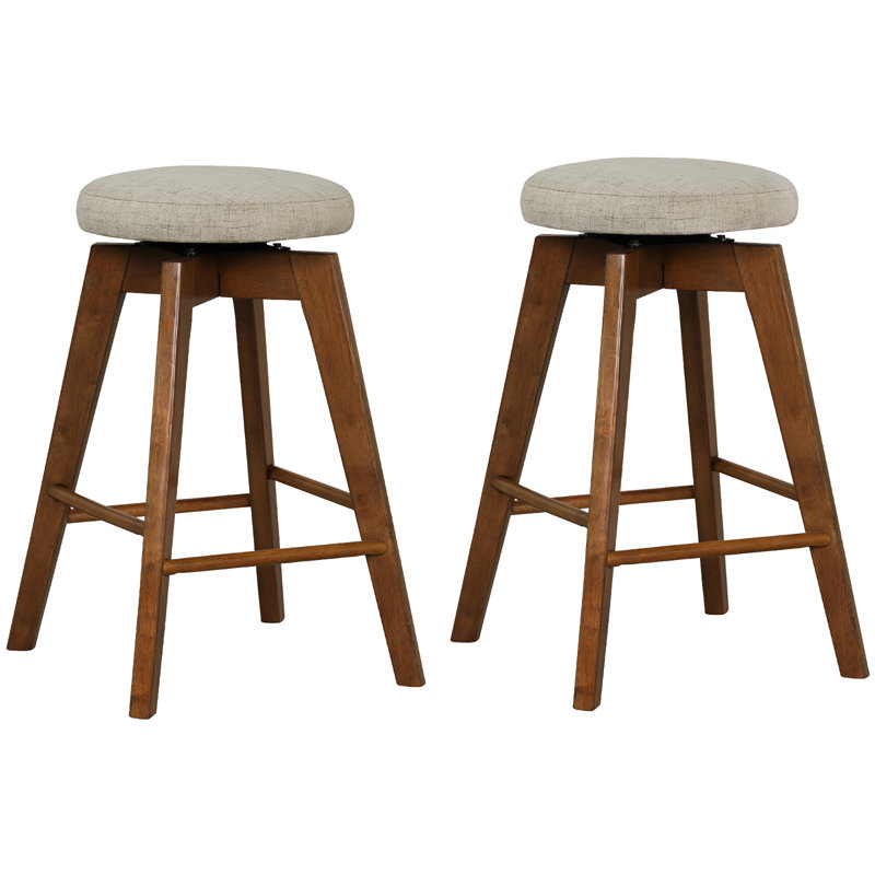 Zniah Swivel Upholstered Counter Stool, 2 Pack