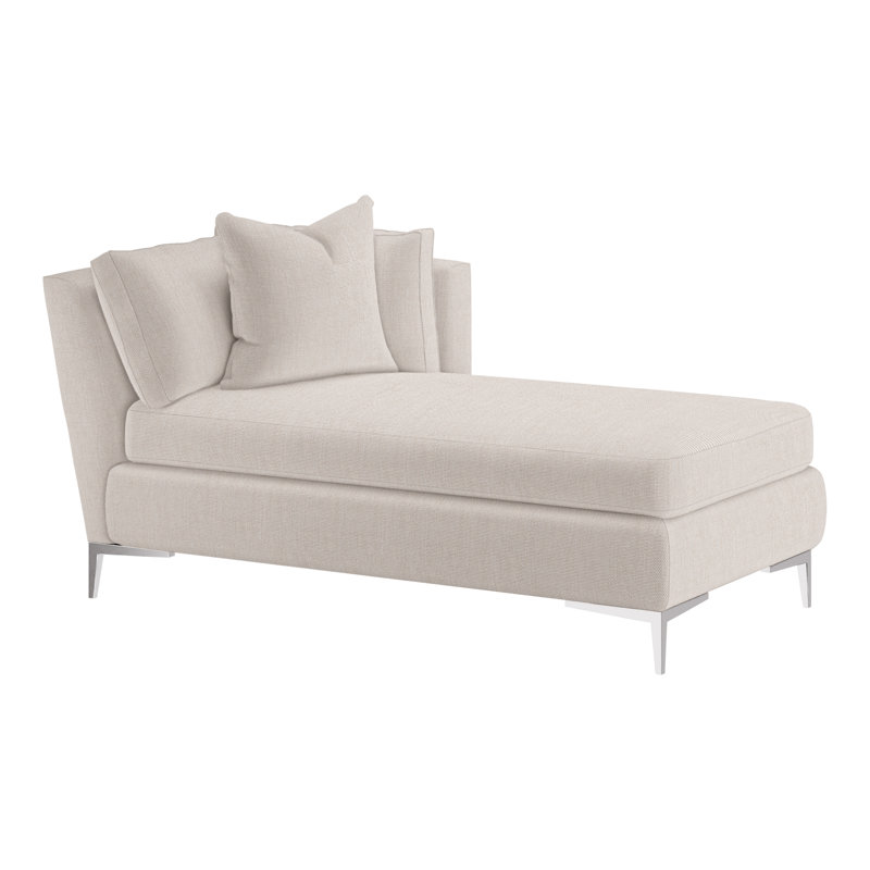 Aiden Chaise Lounge, Right Hand Facing, Polished Stainless, Perigold Youngman Ebony