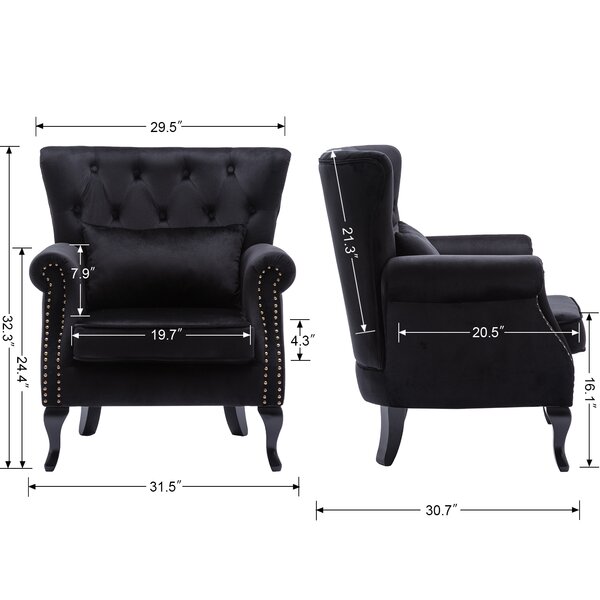 Rosdorf Park Kimmie Upholstered Wingback Chair & Reviews | Wayfair