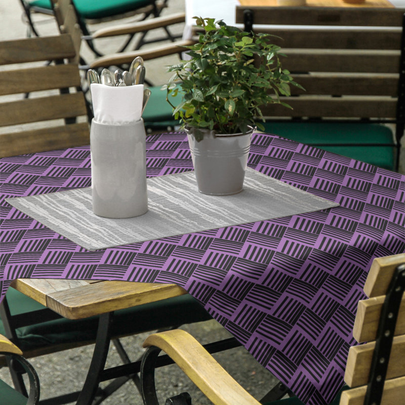 Rayures nattes classiques Nappe, Violet / noir