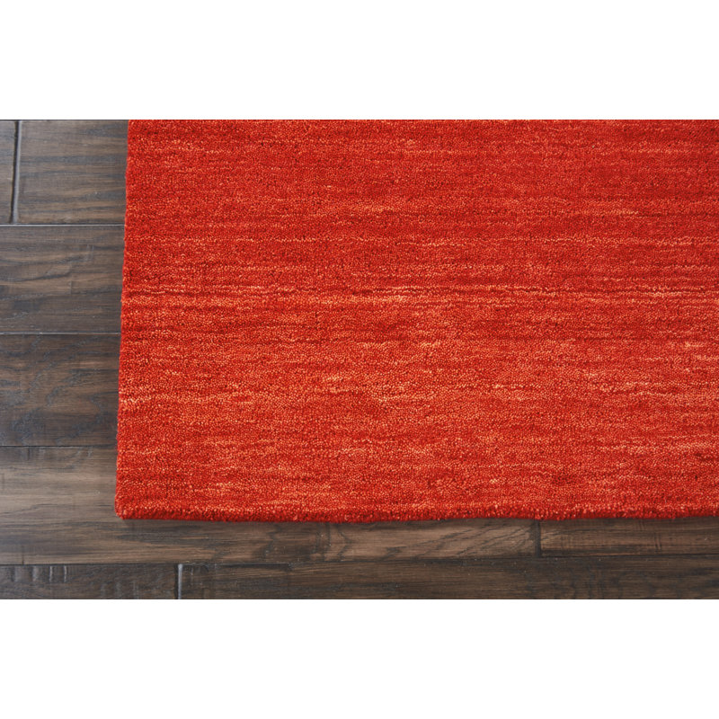 Solid Colour Wool Hand Woven Area Rug, Rectangle 122 x 183cm