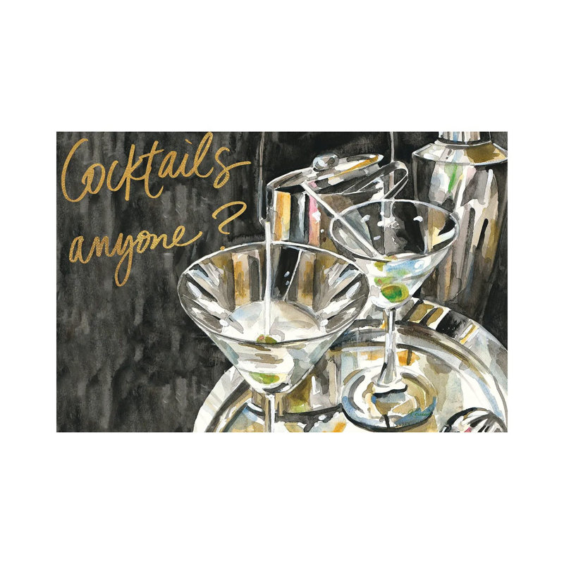 Cocktails Anyone? by Heather A. French-Roussia - Wrapped Canvas Gallery-Wrapped Canvas Giclée, 20.32 cm H x 30.48 cm W