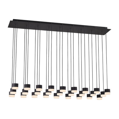 Sean Lavin Gable 27-light Chandelier in Nightshade Black with Alabaster shade