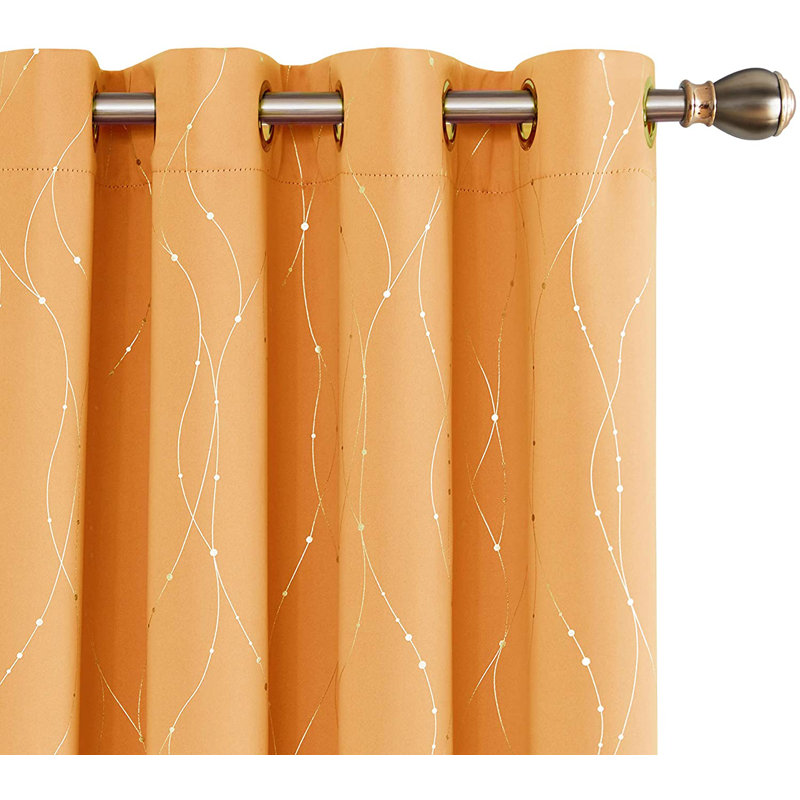 Cohmer Room Darkening Curtain Pair, Orange Flame, 52" W x 84" L