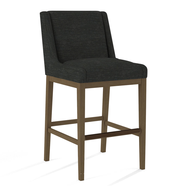 Upholstered Stool, Salvador Butter, Weathered Gray