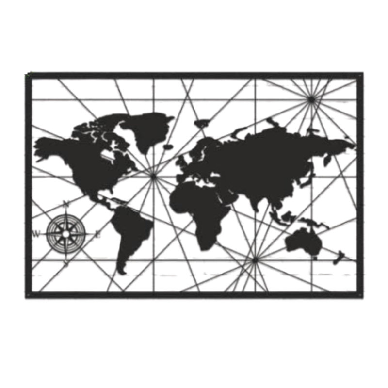 Wall Decor on Metal, Black