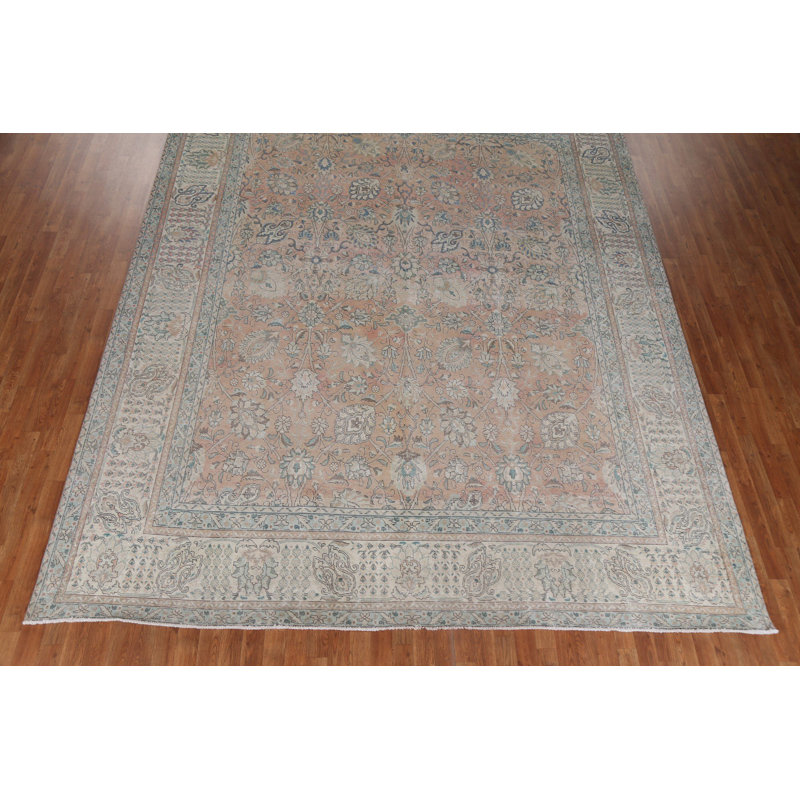 Tapis persan à motif floral Tabriz Hristo noué à la main 10 x 13