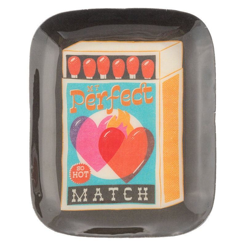 Petite boîte d'allumettes rectangulaire en émail, Noir / bleu / crème / orange / rose, Boîte d'allumettes